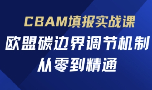 CBAM填报实战课，欧盟碳边界调节机制，从零到精通-逐梦终点站
