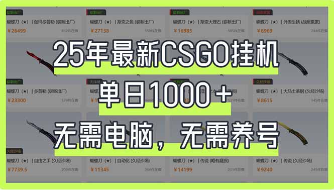 (14178期)25年最新CSGO挂机系统,单日1000+,无需电脑,无需养号,0基础可上手-逐梦终点站