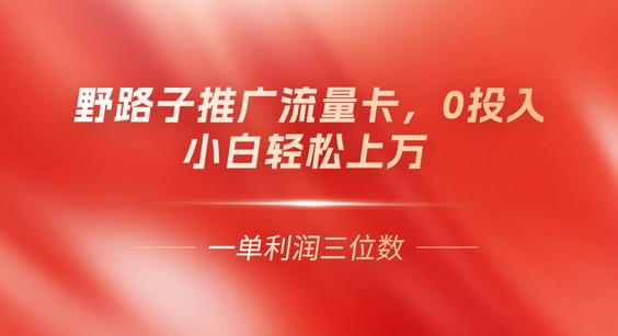 0门槛推广流量卡，一单收益上百，0投入，小白月入过W-逐梦终点站