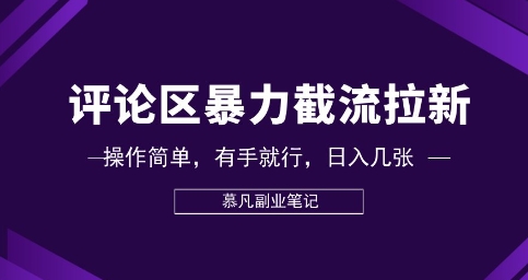 评论区暴力截流拉新：捡钱项目，操作简单，有手就行，日入几张-逐梦终点站