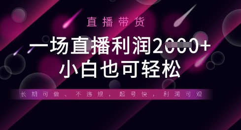 半无人直播带货，一场利润数张，适合所有平台玩法，小白也可轻松-逐梦终点站