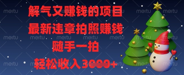 解气又挣钱的项目,最新违章拍照挣钱,随手一拍,轻松收入数张【揭秘】-逐梦终点站